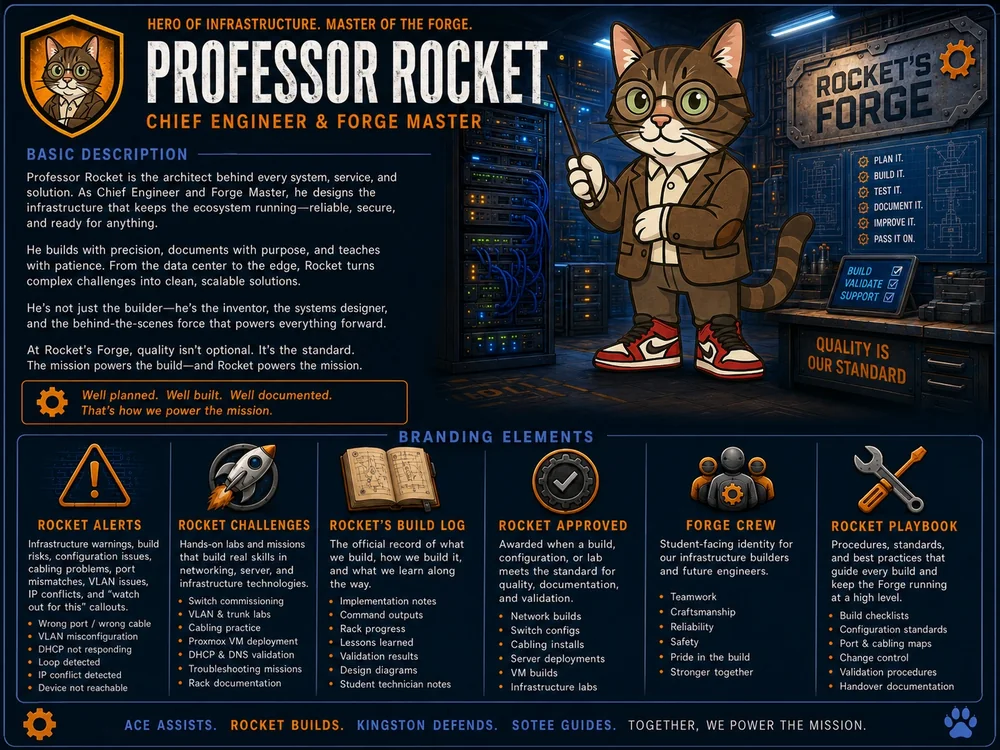 Approved Professor Rocket character one-sheet